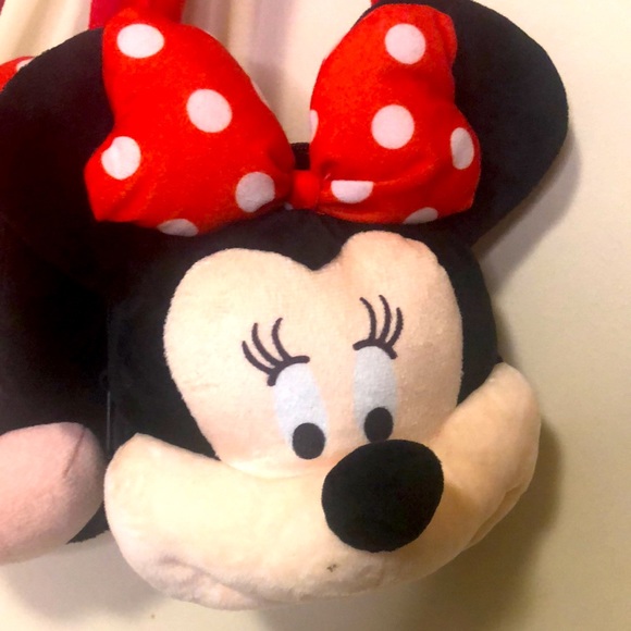 DISNEY Minnie Mouse soft purse shoulder bag Plush Minnie head with red straps. - Picture 4 of 10